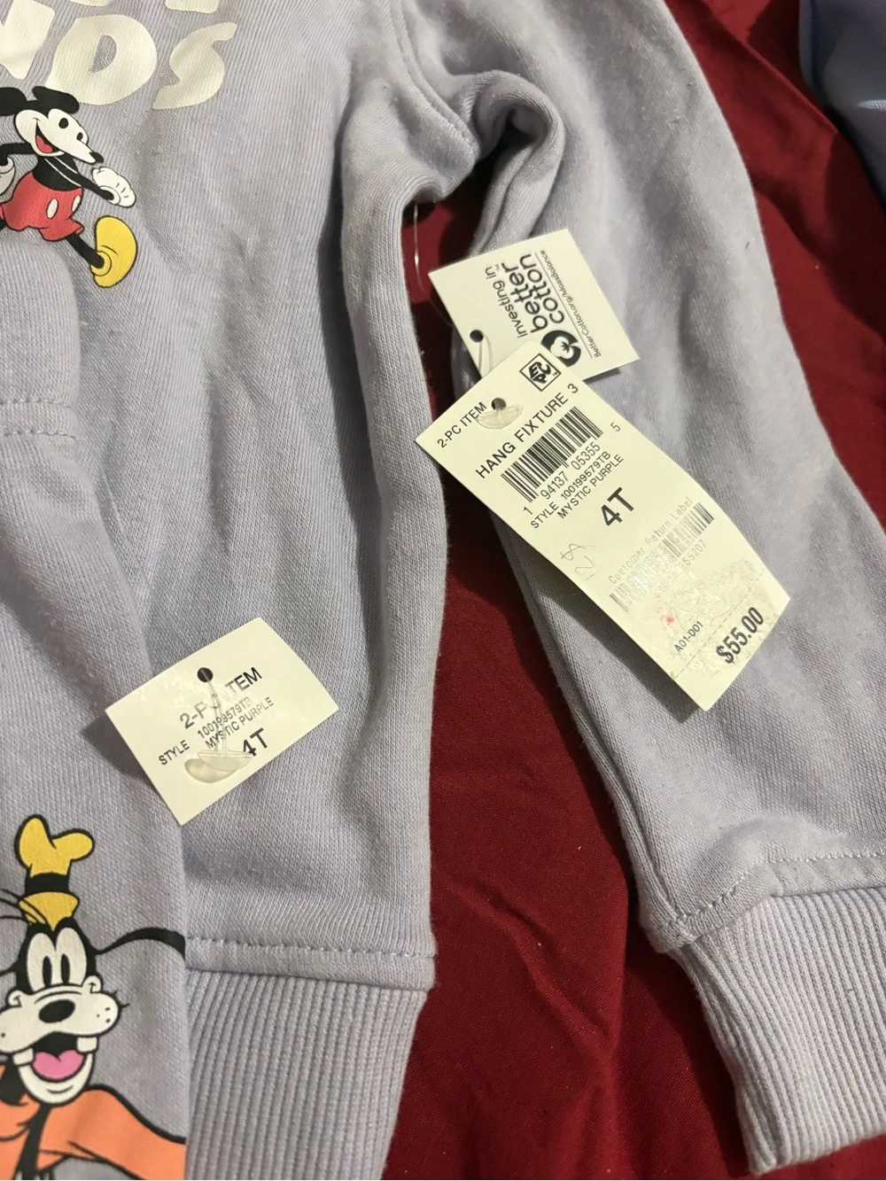 Disney Lavender Mickey & Friends Sweatshirt and Joggers Set